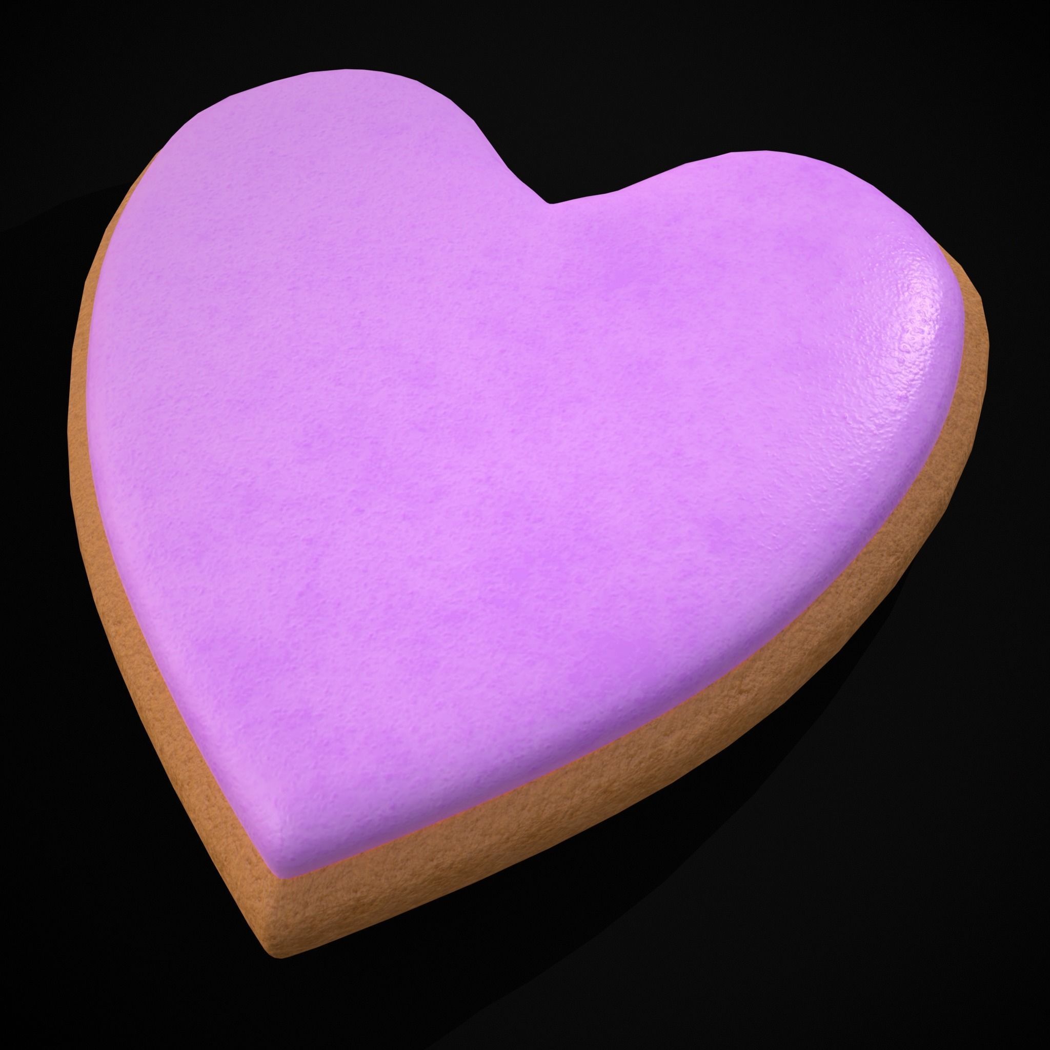 Valentines Pink Glaze Cookie Low-poly 3D model_19