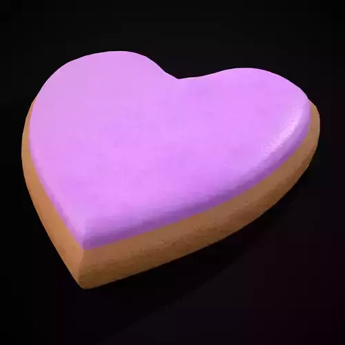 Valentines Pink Glaze Cookie Low-poly 3D model