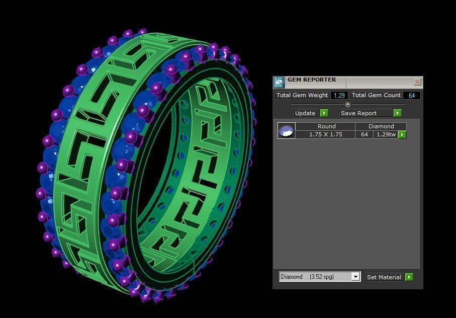 Rings greek wedding ring gold with diamonds 3D print model_3