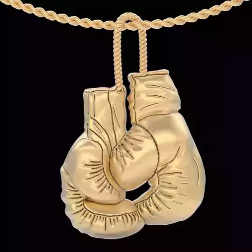 Boxing gloves pendant silver gold printable jewelry 3D model