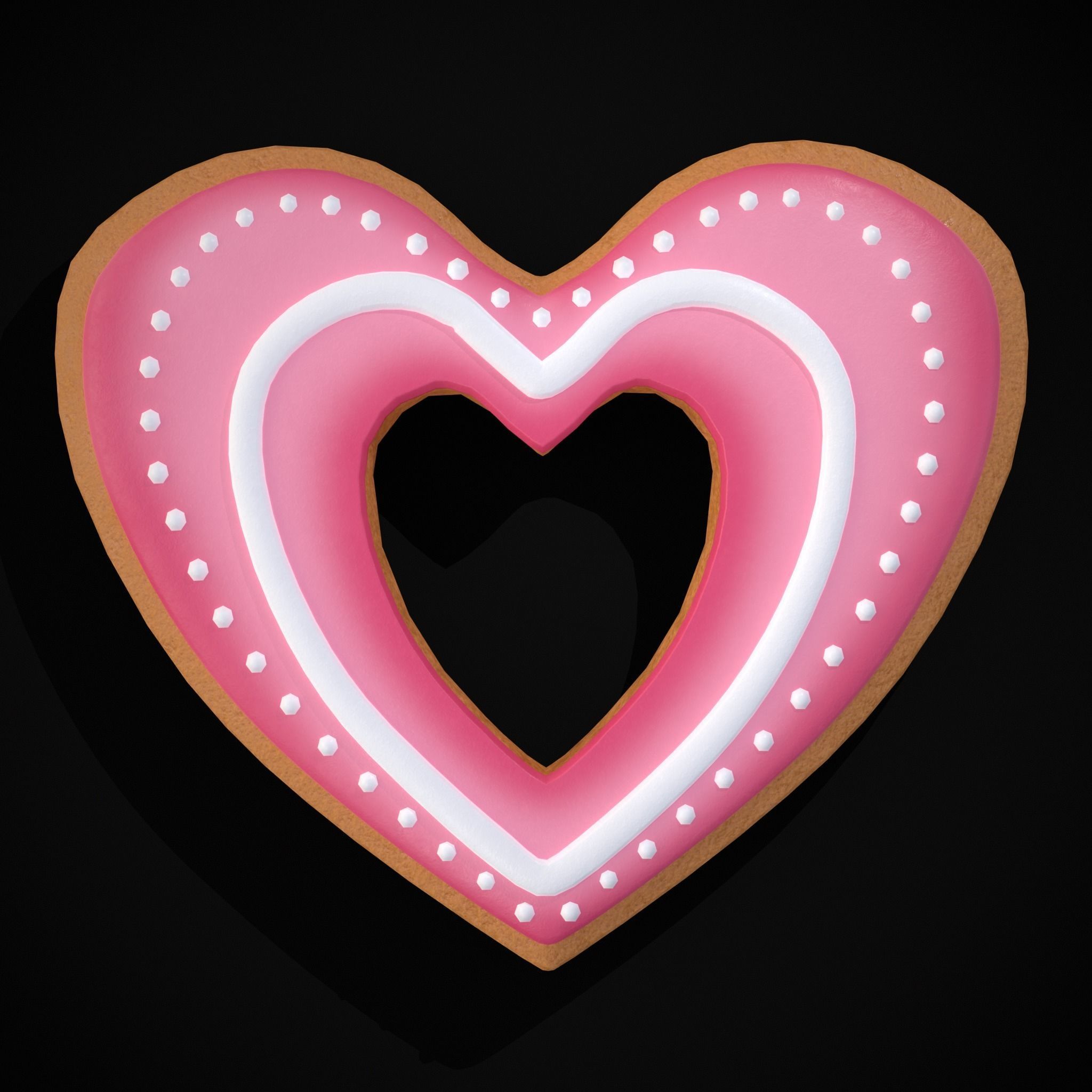 Valentines Heart Hole Cookie Low-poly 3D model_19