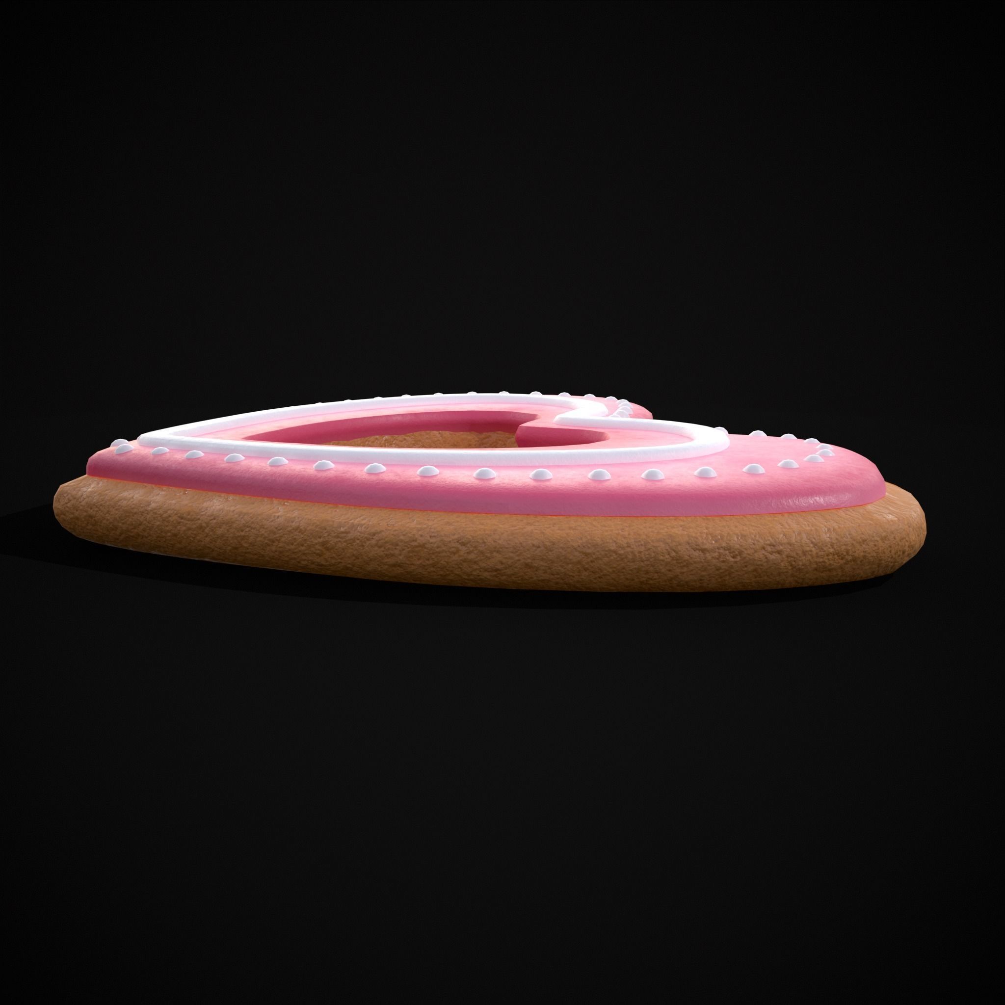 Valentines Heart Hole Cookie Low-poly 3D model_15