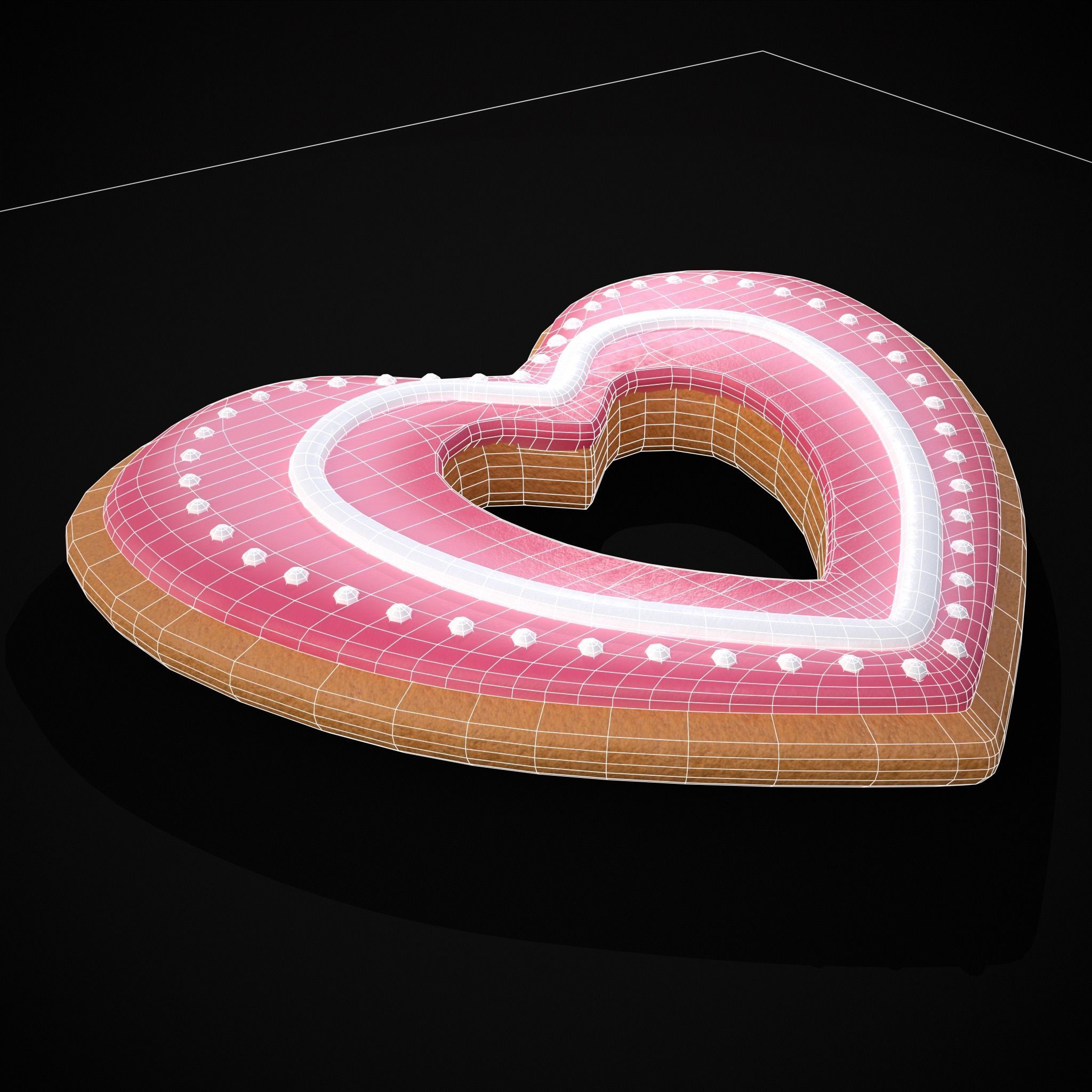 Valentines Heart Hole Cookie Low-poly 3D model_18