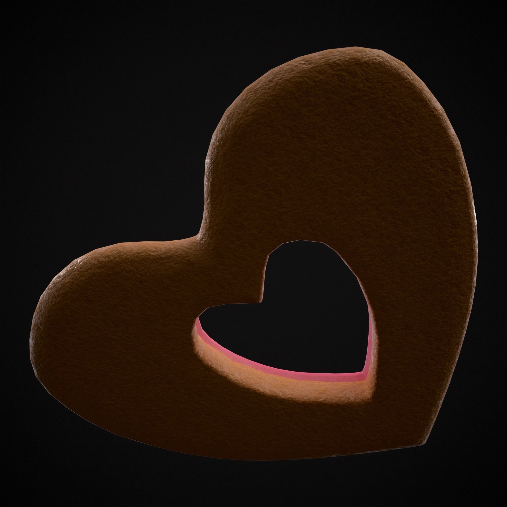 Valentines Heart Hole Cookie Low-poly 3D model_11