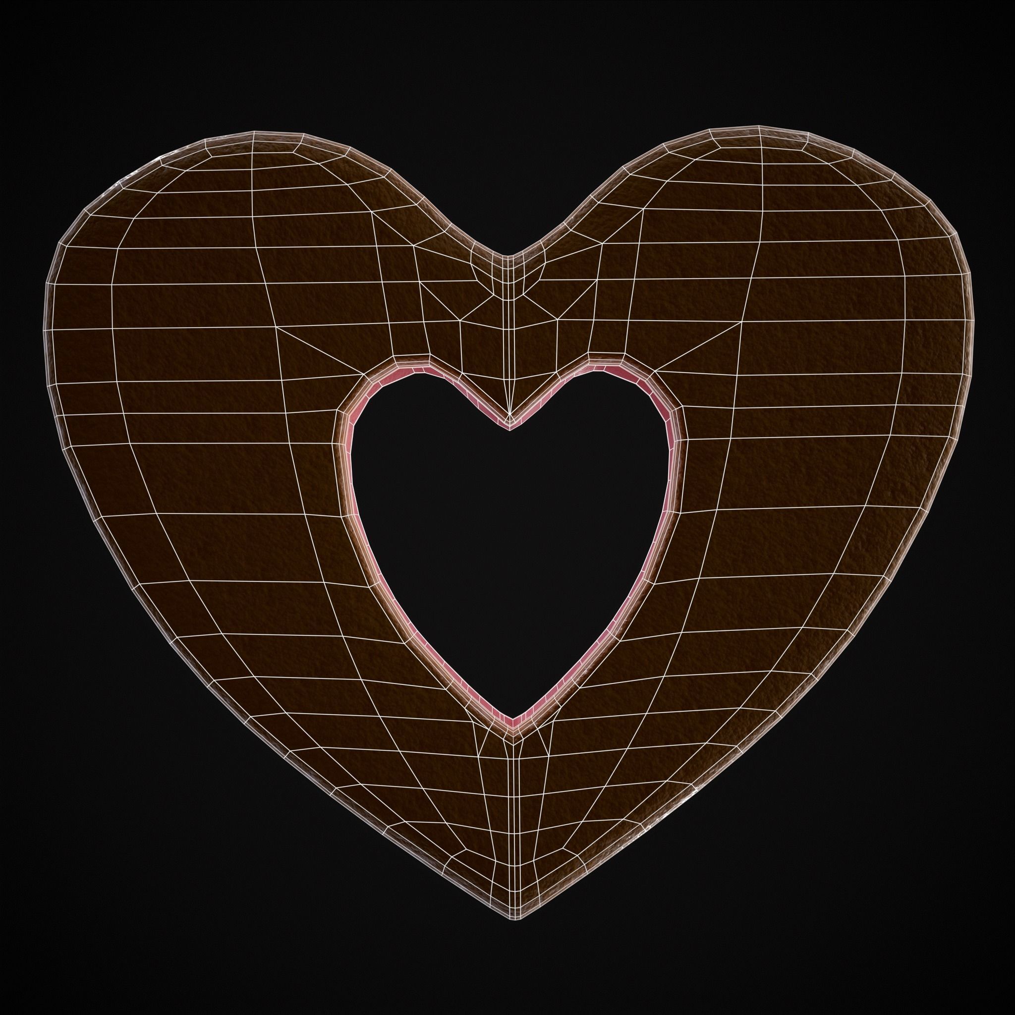 Valentines Heart Hole Cookie Low-poly 3D model_14
