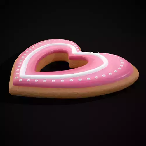 Valentines Heart Hole Cookie Low-poly 3D model