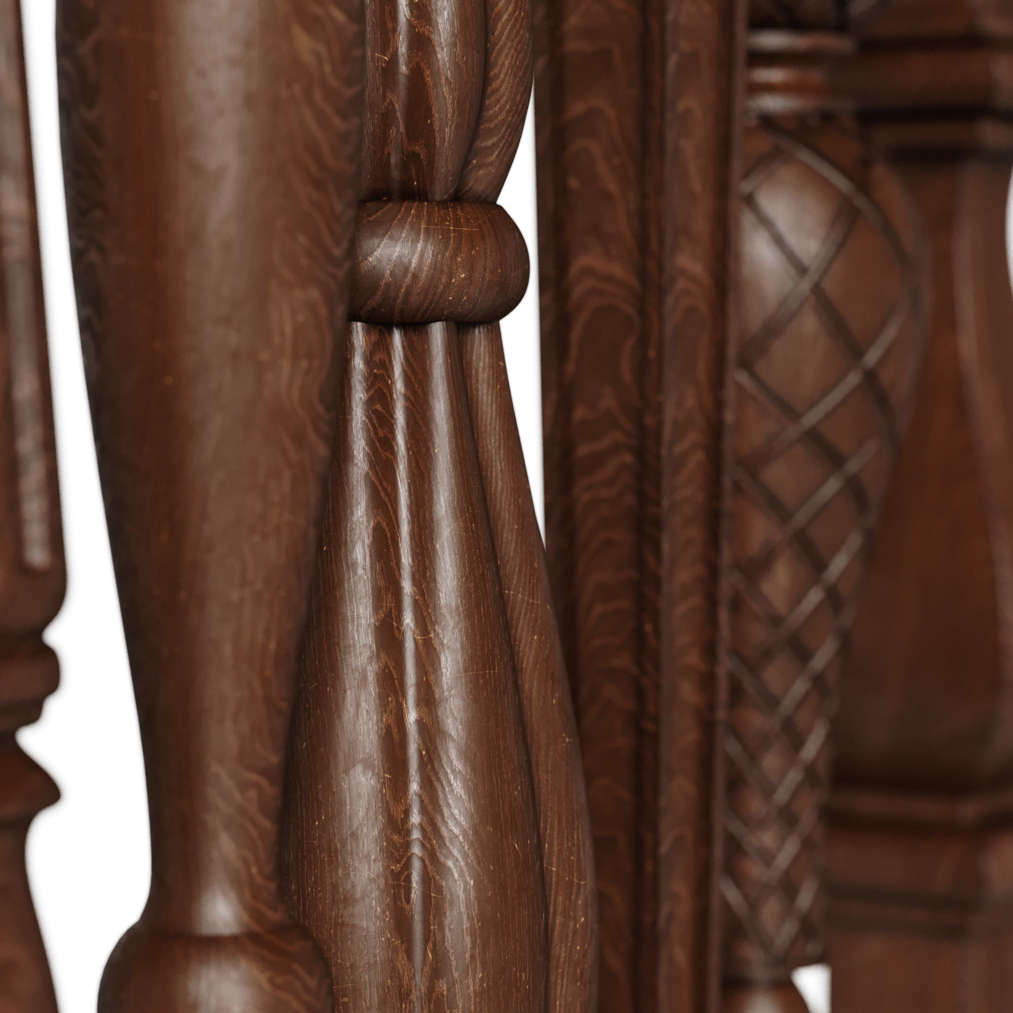 Baluster and railing fence of stairs pack 02 3D model_1