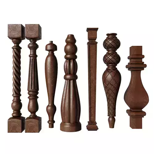 Baluster and railing fence of stairs pack 02