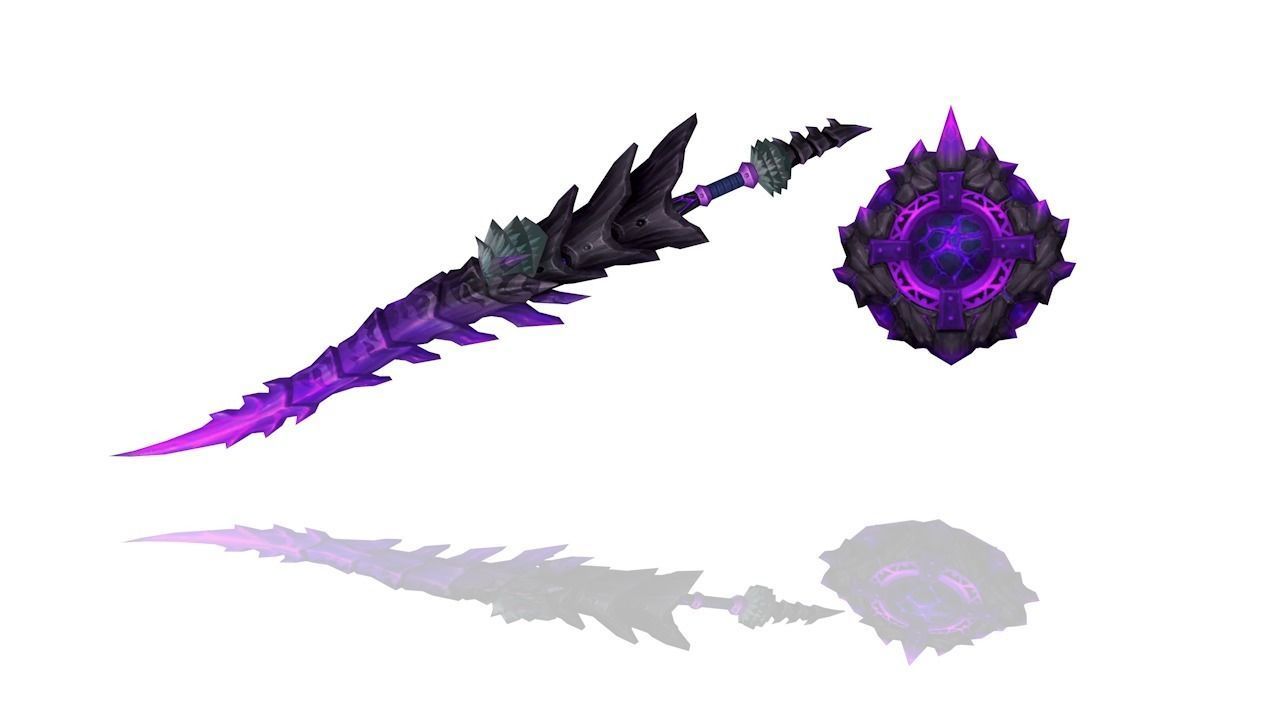 Volcano King Spear and Shield Low-poly 3D model_3