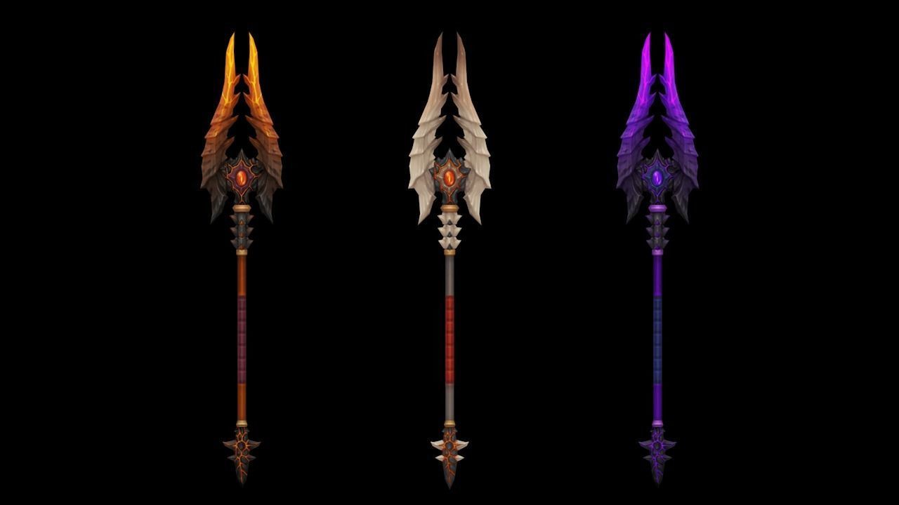 Volcano King Spear Low-poly 3D model_1