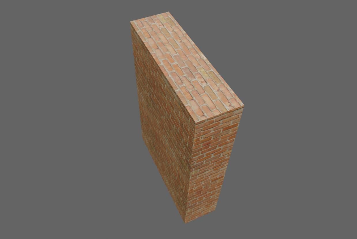 Brick Wall - Normal Map Texture - Muro Low-poly 3D model_6
