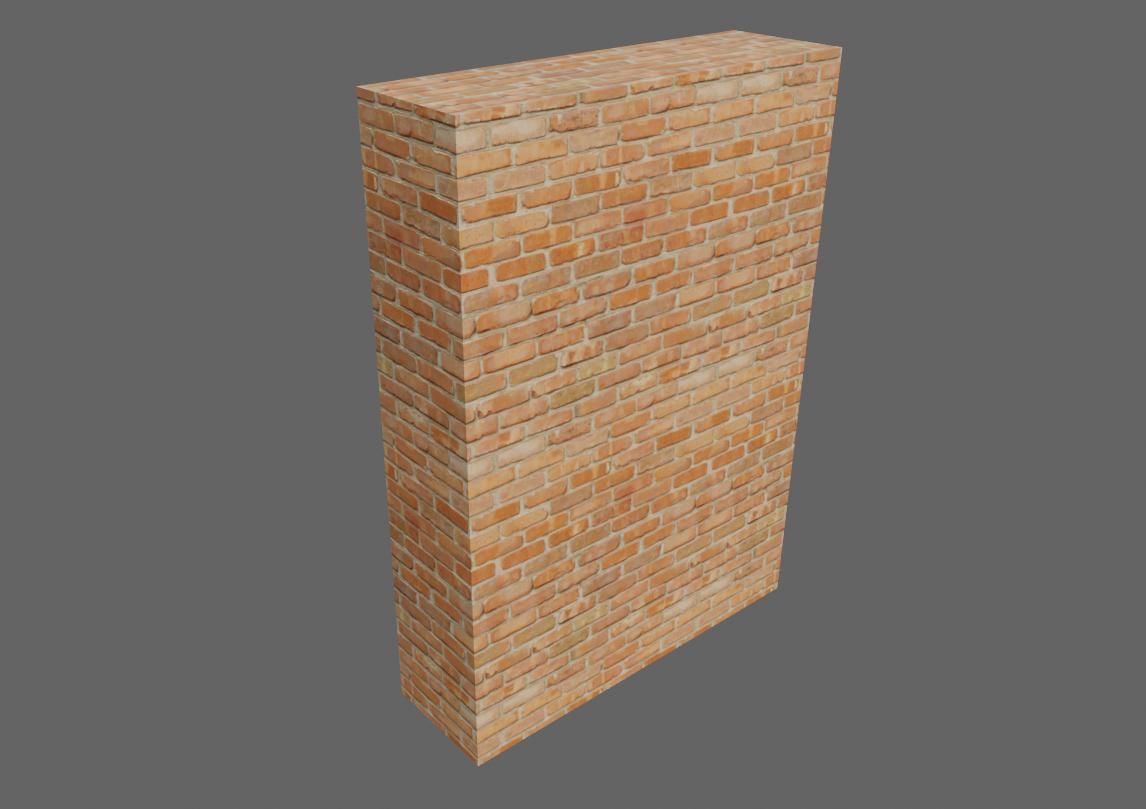 Brick Wall - Normal Map Texture - Muro Low-poly 3D model_5