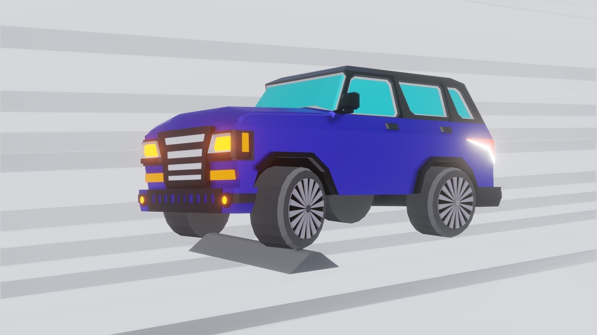 Low Poly Off-Road SUV Vehicle 3D model_6