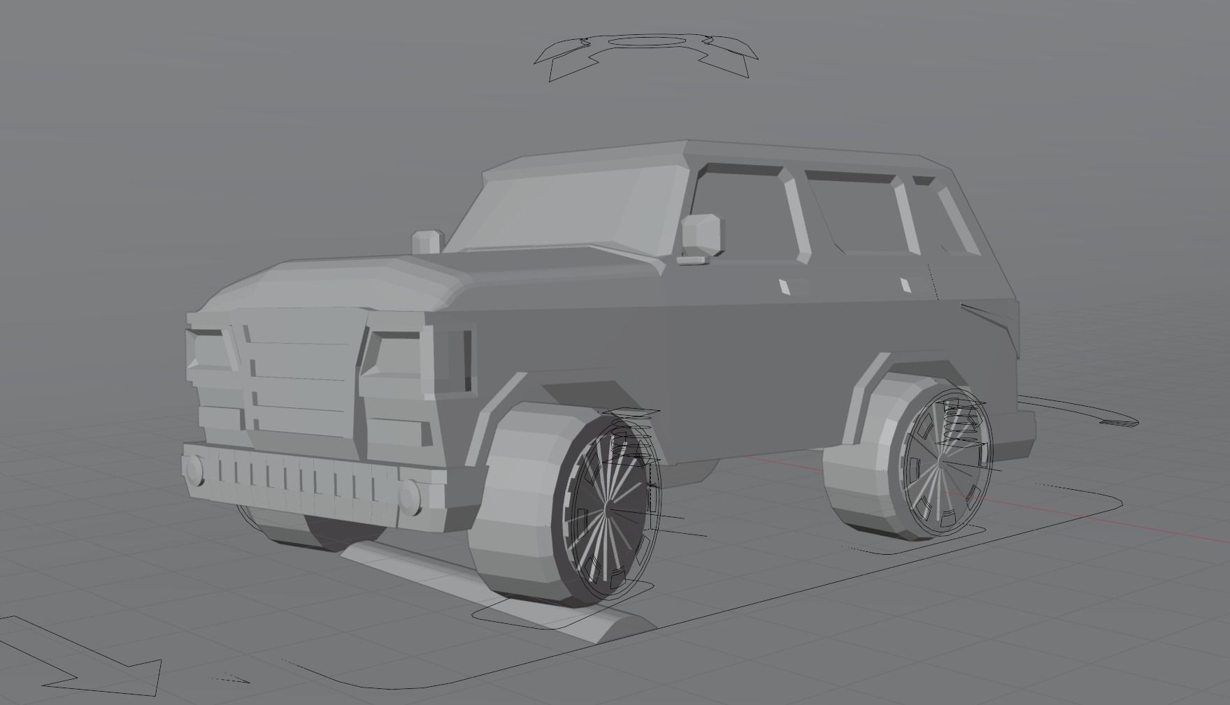 Low Poly Off-Road SUV Vehicle 3D model_4