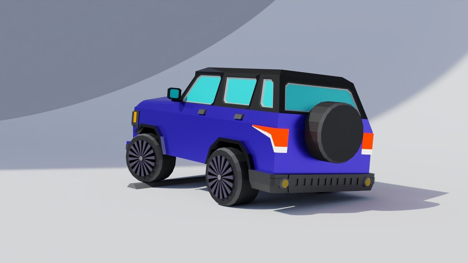 Low Poly Off-Road SUV Vehicle 3D model_2