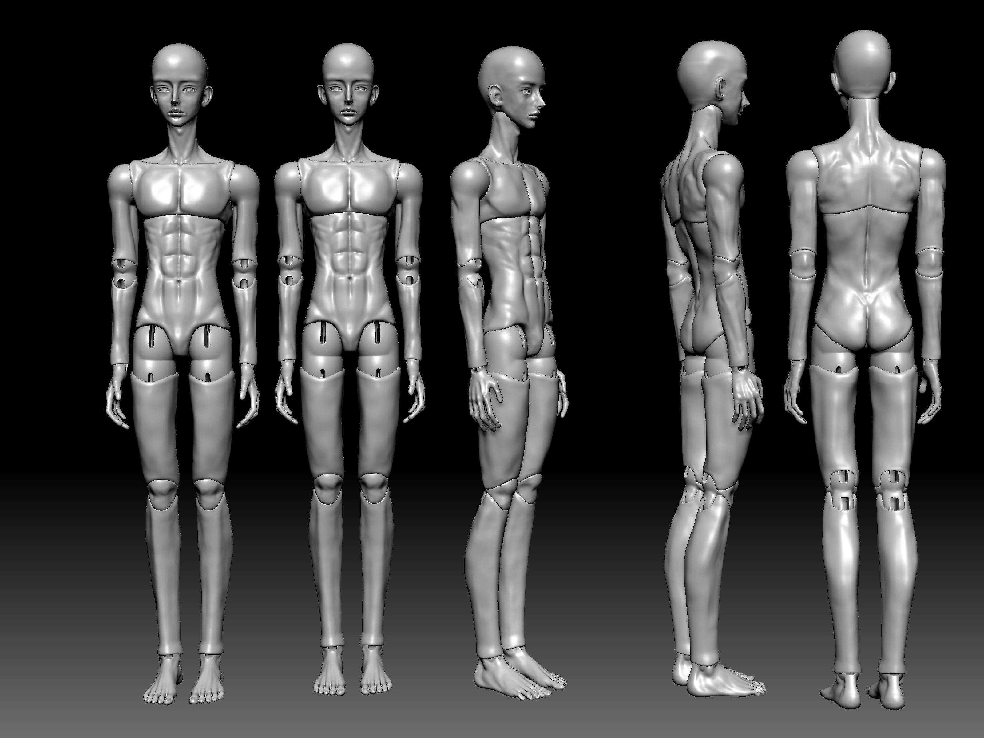 BJD MODEL MALE STL BALL JOINTED DOLL 3D print model_2