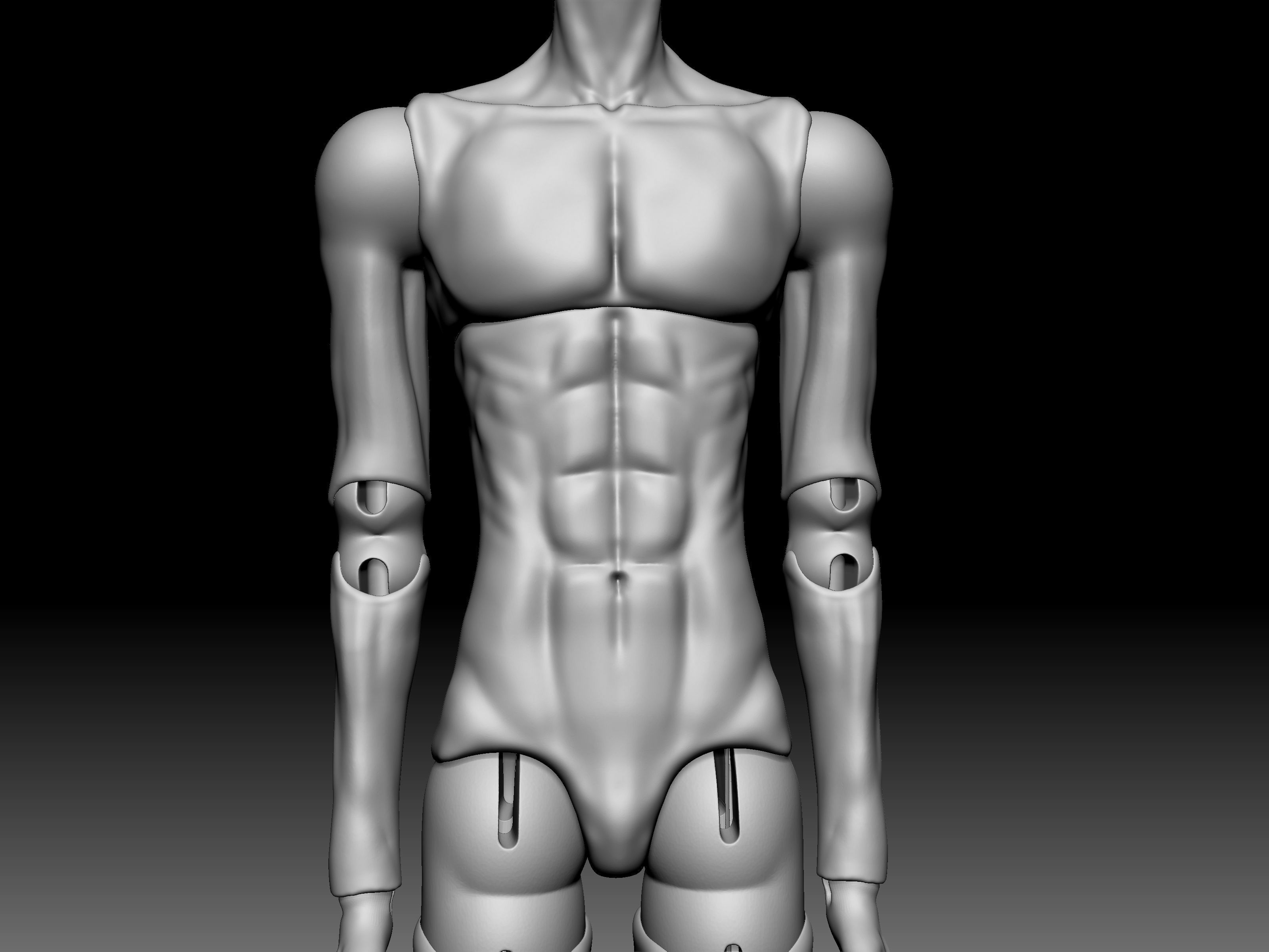BJD MODEL MALE STL BALL JOINTED DOLL 3D print model_4