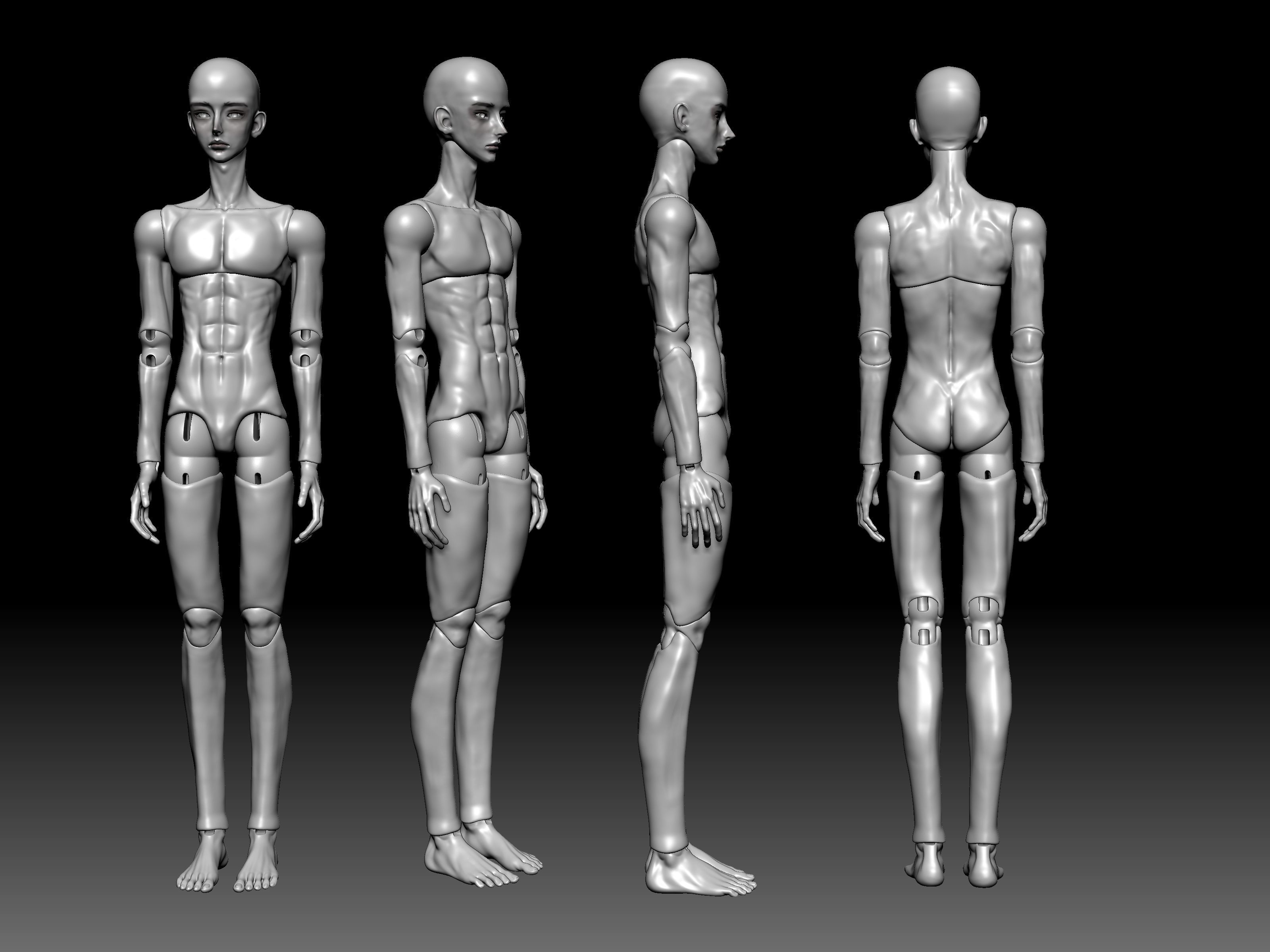 BJD MODEL MALE STL BALL JOINTED DOLL 3D print model_6
