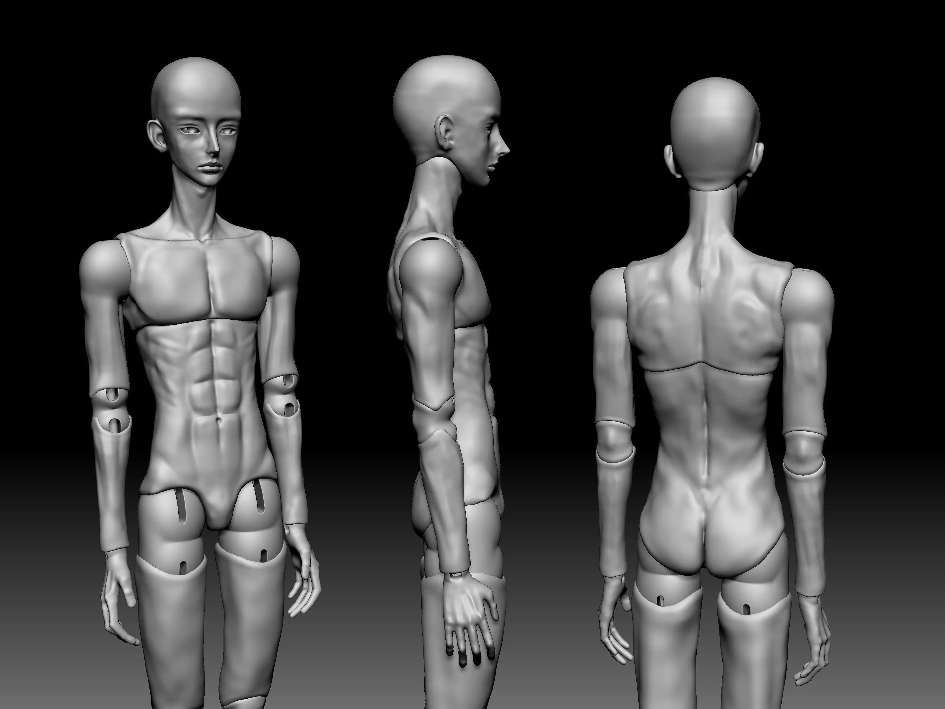 BJD MODEL MALE STL BALL JOINTED DOLL 3D print model_0