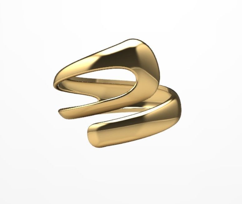 contemporary style split shank ring  3D print model_1