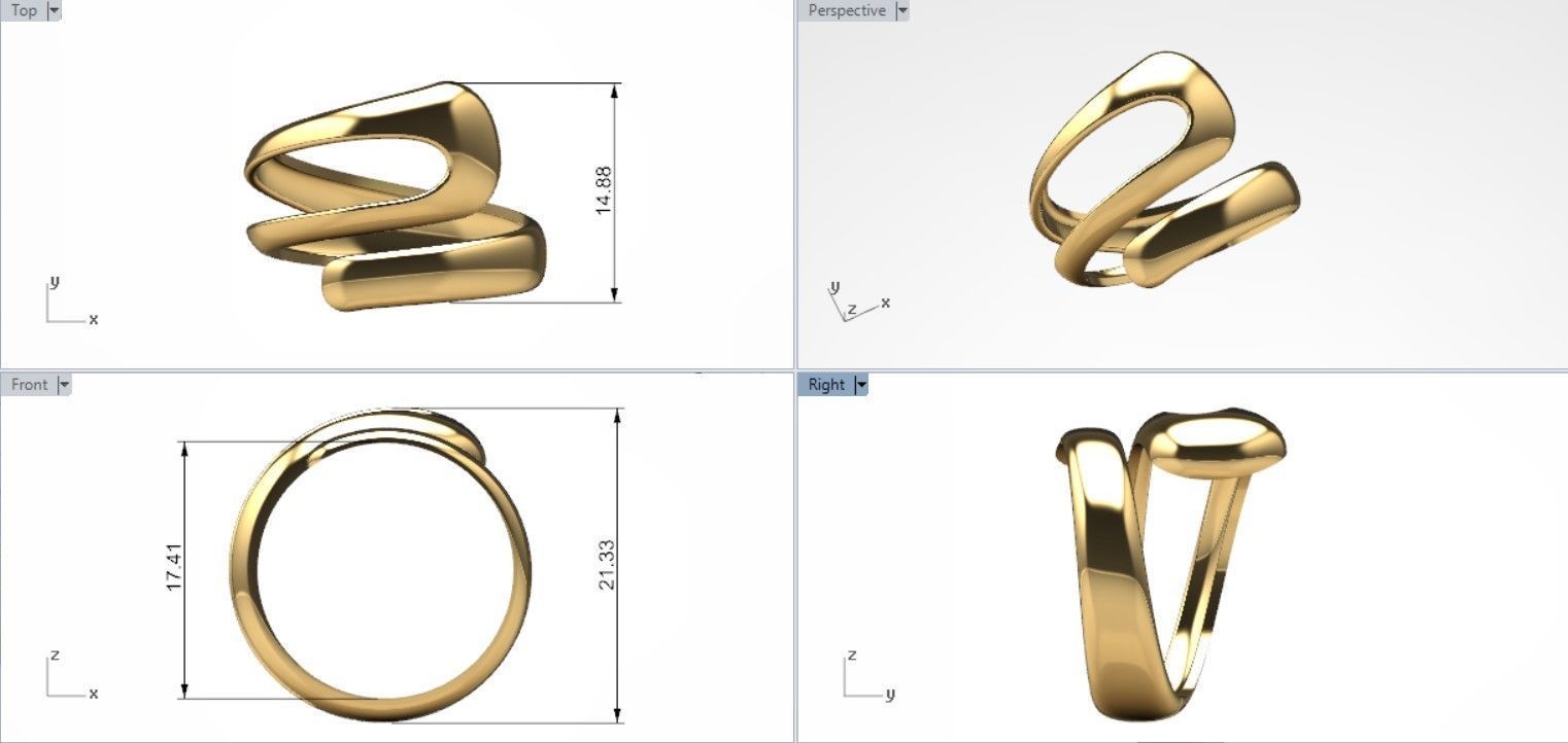 contemporary style split shank ring  3D print model_4
