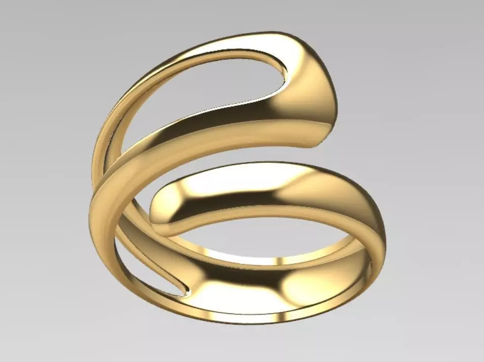 contemporary style split shank ring  3D print model_0