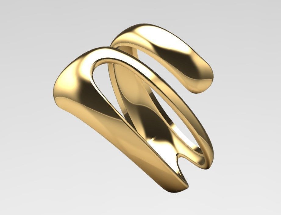 contemporary style split shank ring  3D print model_2