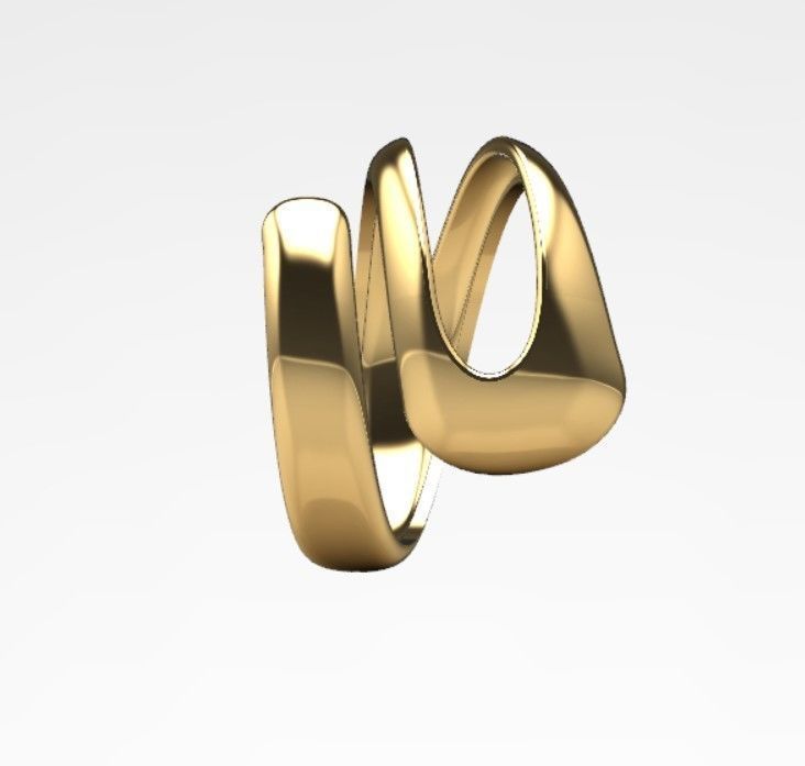 contemporary style split shank ring  3D print model_3