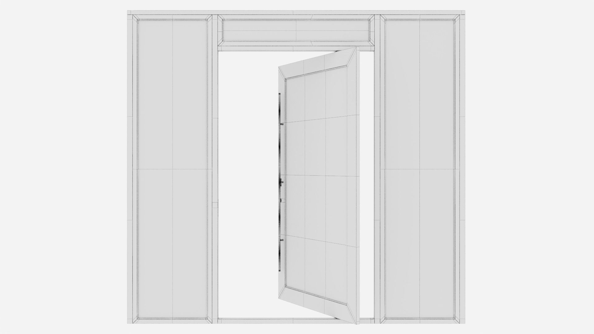 Aluminium door 60 3D model_6
