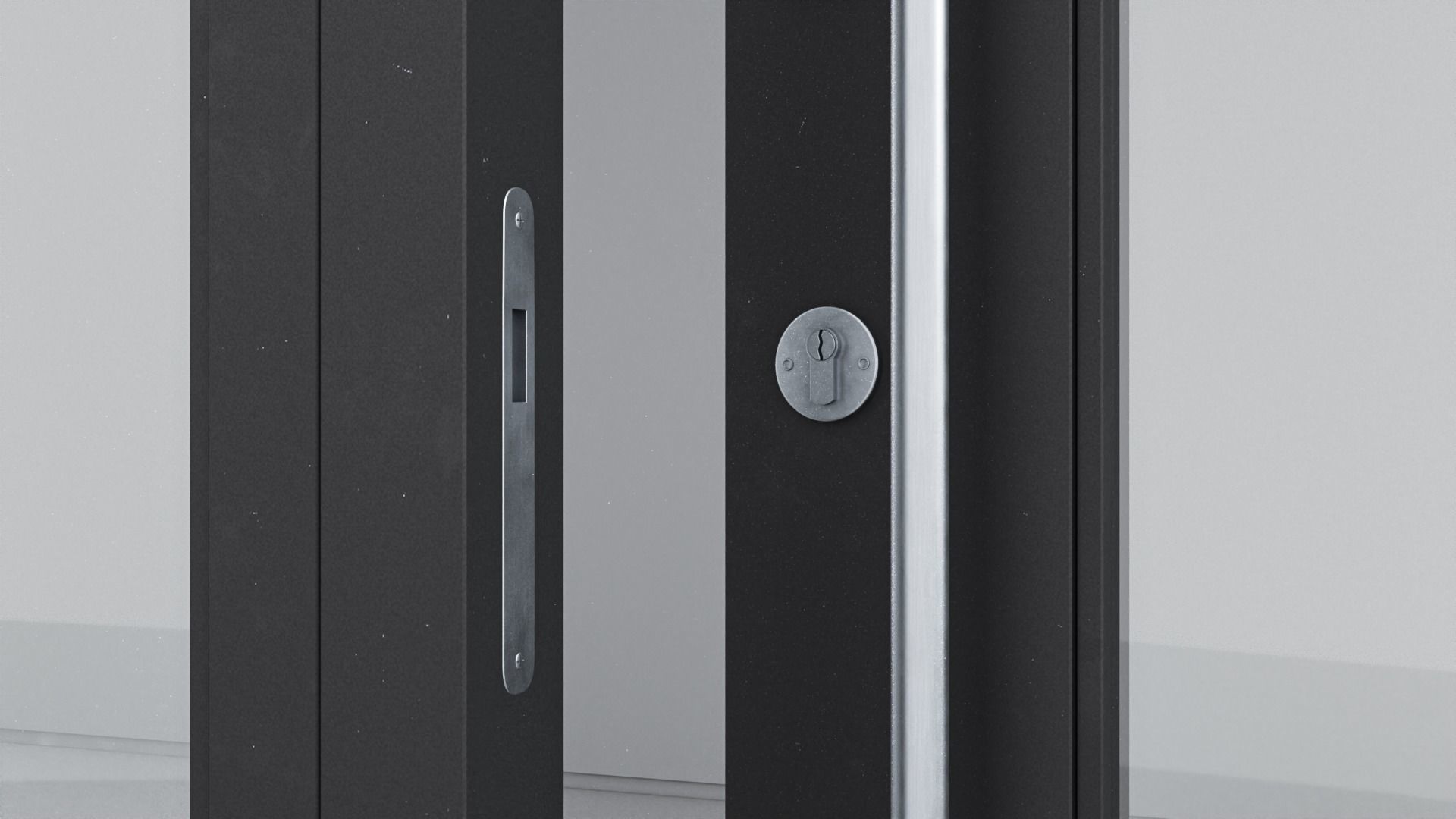 Aluminium door 60 3D model_4