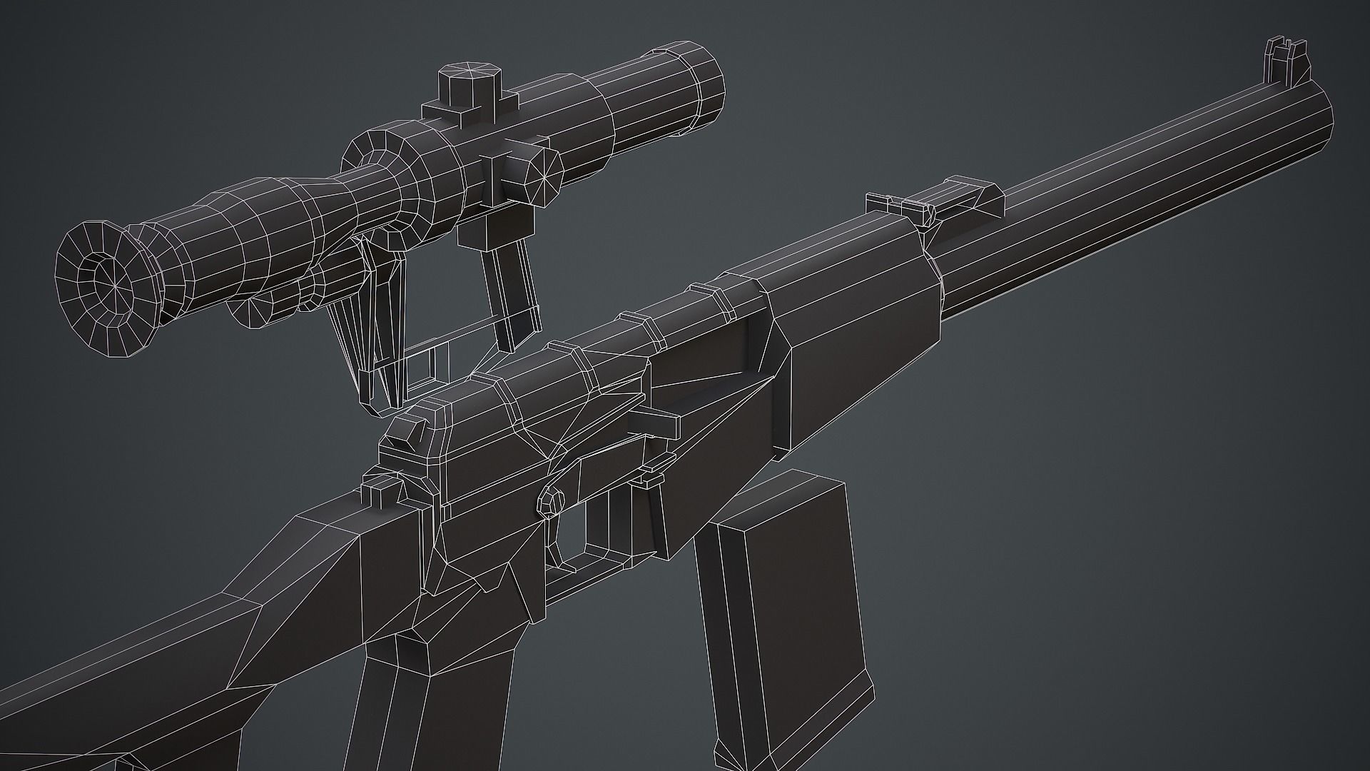 VSS Vintorez Sniper Rifle - Low Poly Game Ready Low-poly 3D model_18