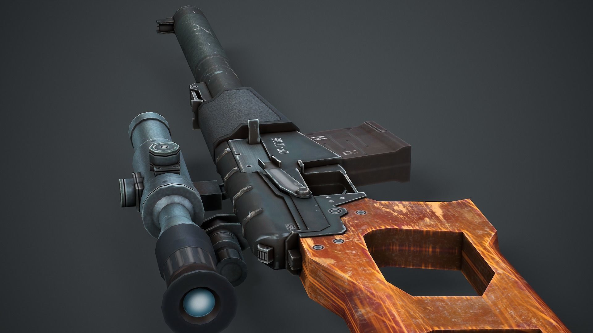 VSS Vintorez Sniper Rifle - Low Poly Game Ready Low-poly 3D model_13