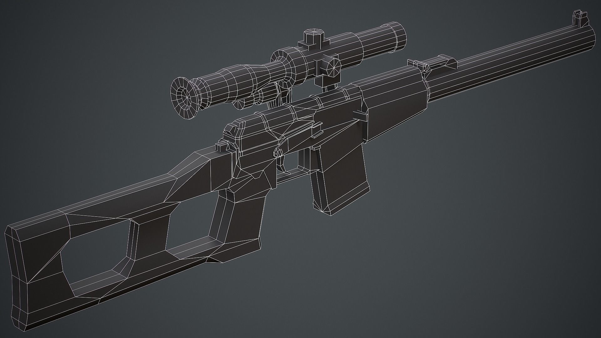 VSS Vintorez Sniper Rifle - Low Poly Game Ready Low-poly 3D model_15