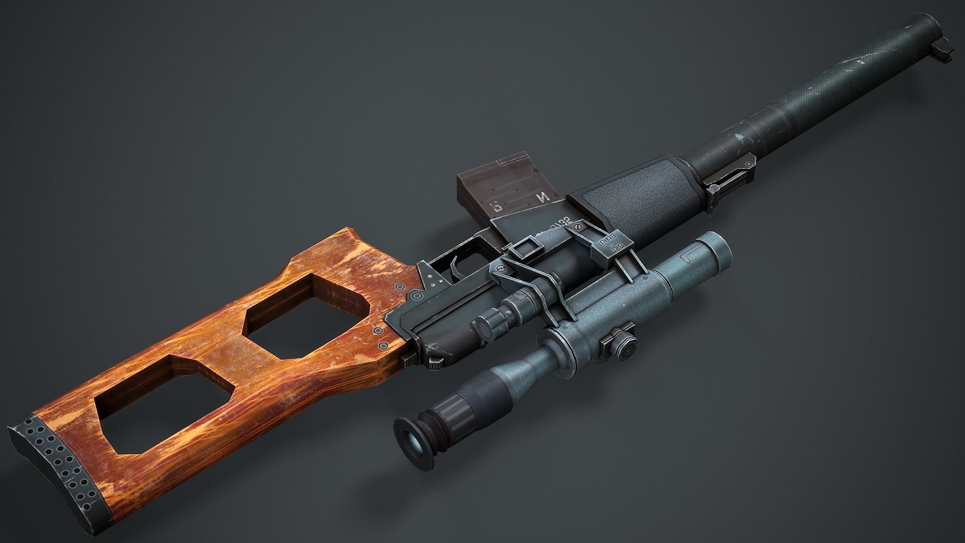 VSS Vintorez Sniper Rifle - Low Poly Game Ready Low-poly 3D model_14