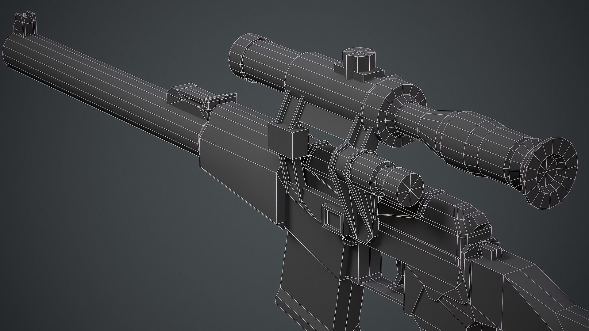 VSS Vintorez Sniper Rifle - Low Poly Game Ready Low-poly 3D model_17