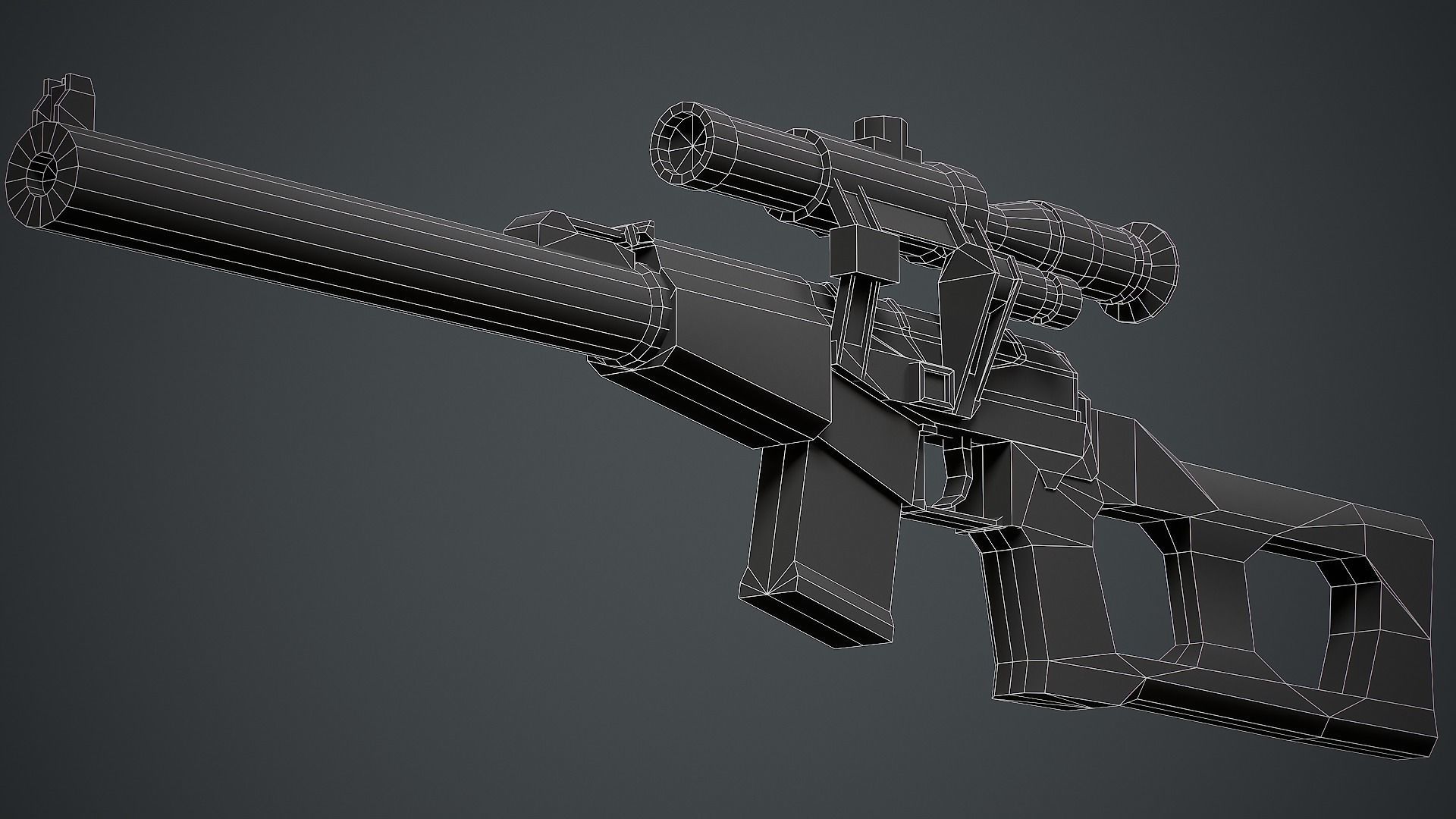 VSS Vintorez Sniper Rifle - Low Poly Game Ready Low-poly 3D model_16