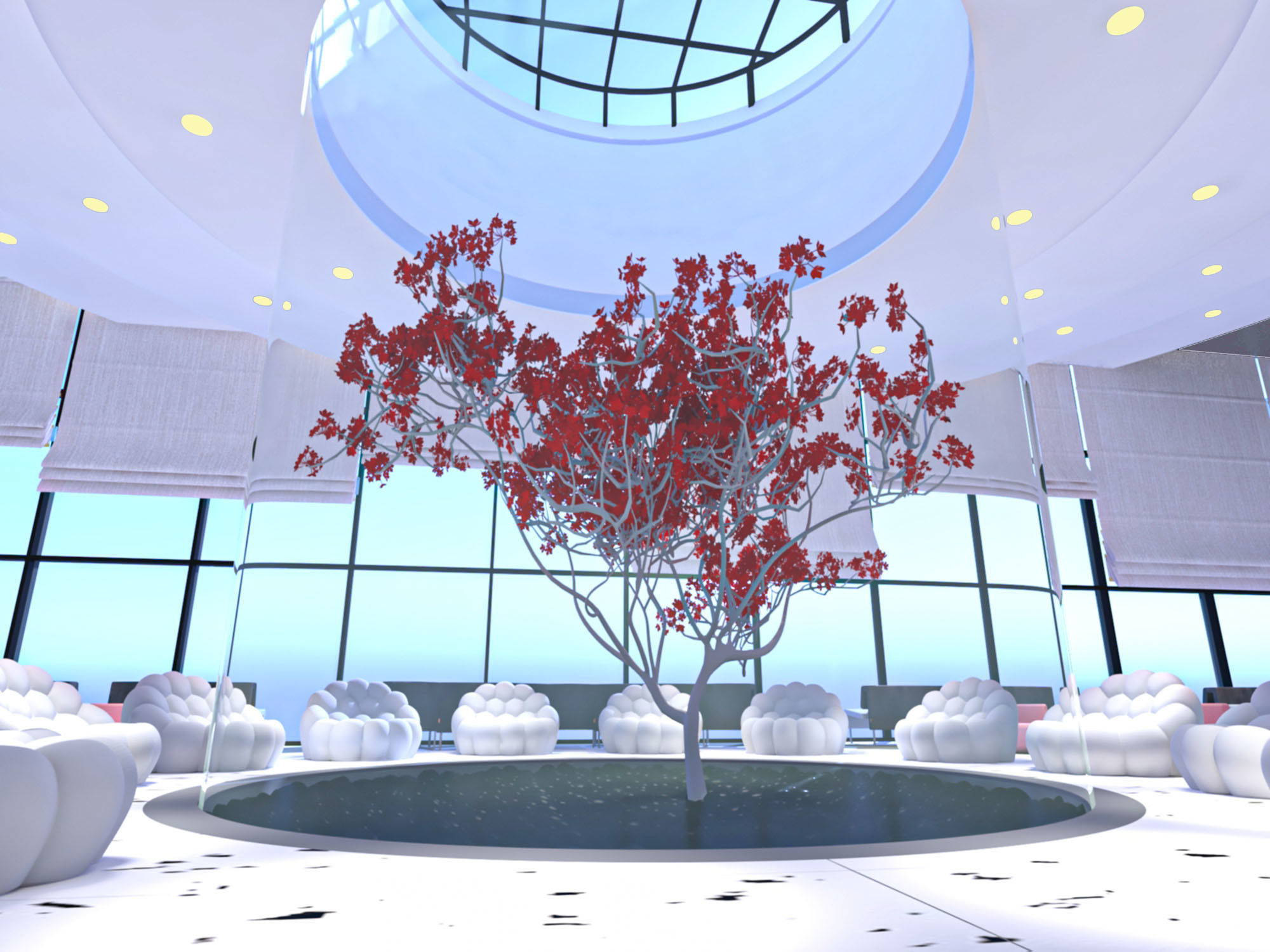 Airport Departure room 3D model_2