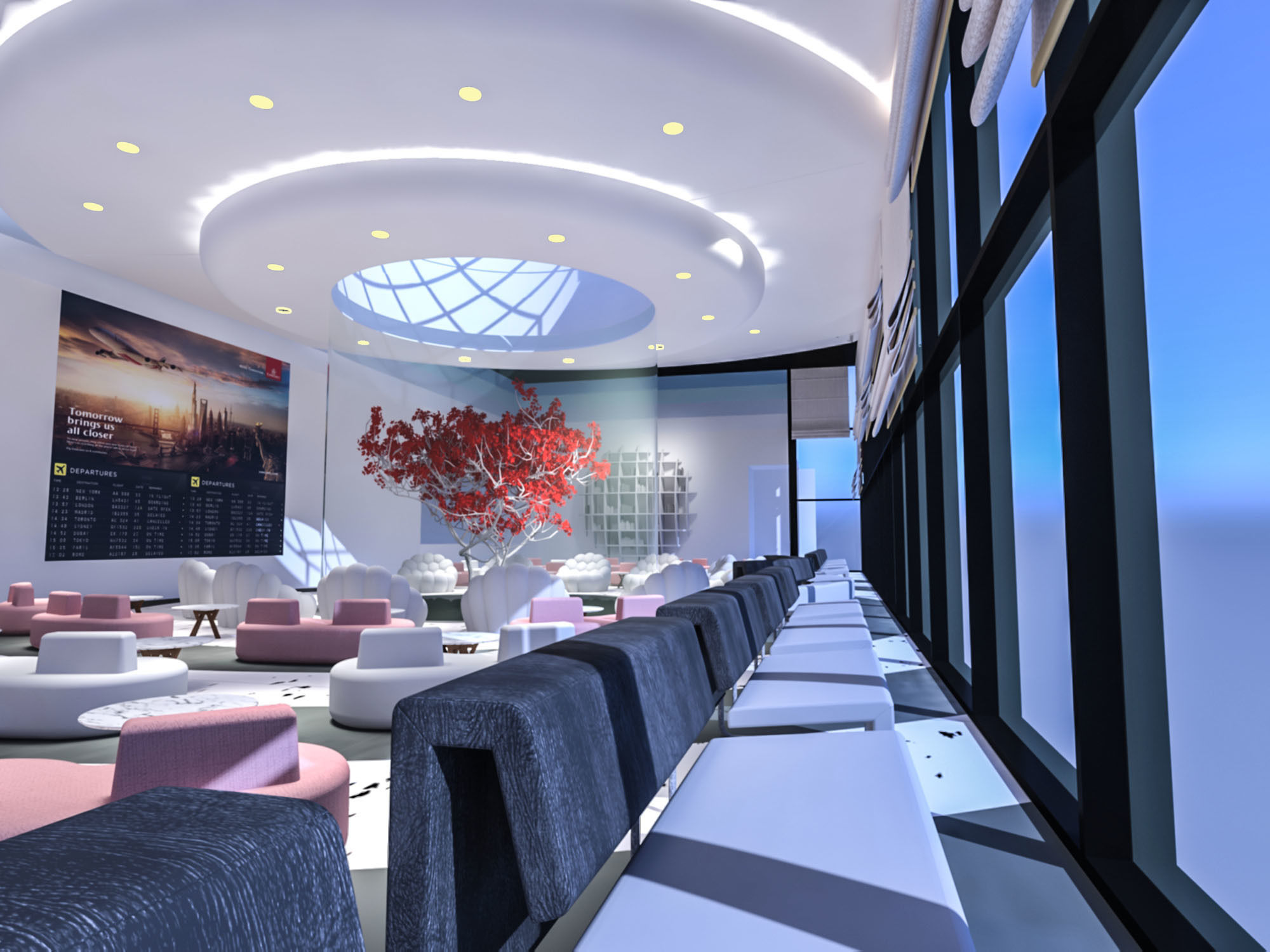 Airport Departure room 3D model_1