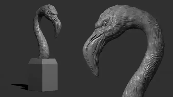 Flamingo head  3D print model