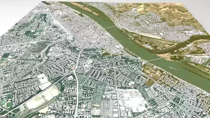 Cityscape Mainz Germany 3D model
