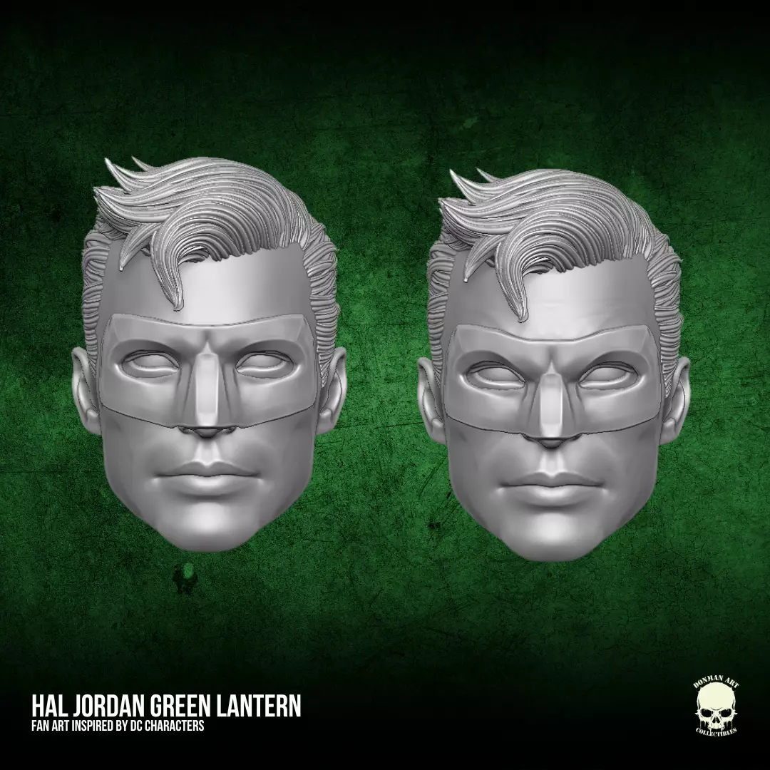 Hal Jordan fan art head for action figures 3D print model