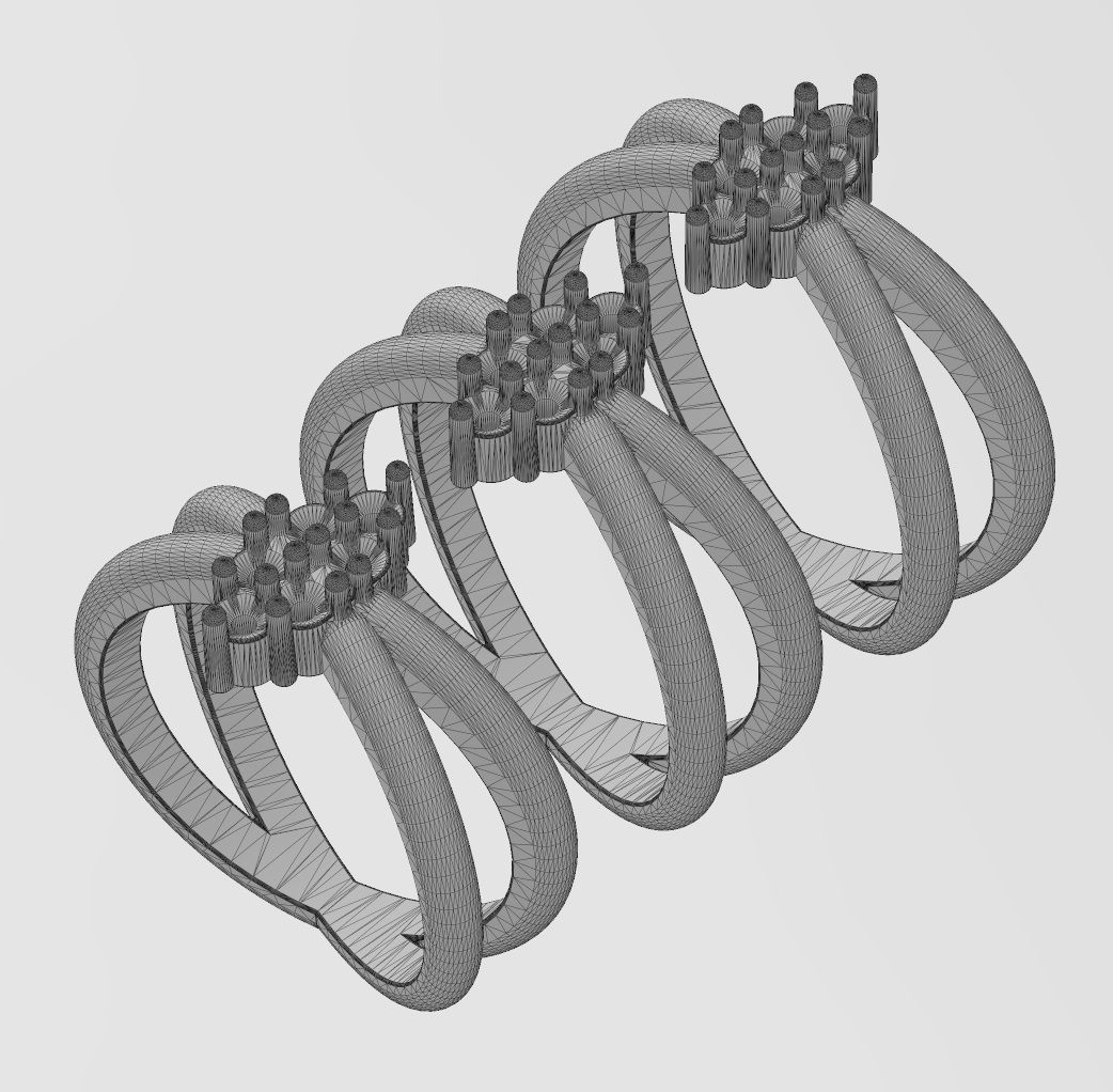 Crossed shank diamond cluster ring US sizes 6 7 8 3D print model_14