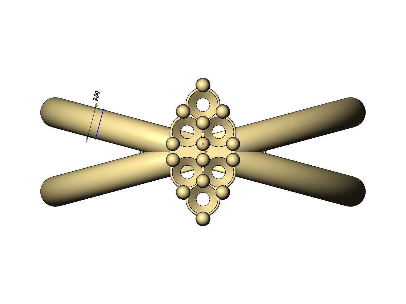 Crossed shank diamond cluster ring US sizes 6 7 8 3D print model_9