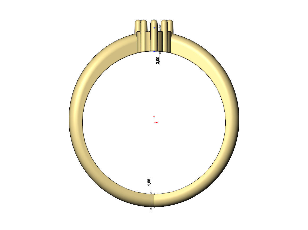 Crossed shank diamond cluster ring US sizes 6 7 8 3D print model_7