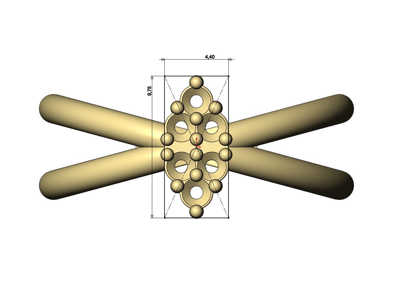 Crossed shank diamond cluster ring US sizes 6 7 8 3D print model_8
