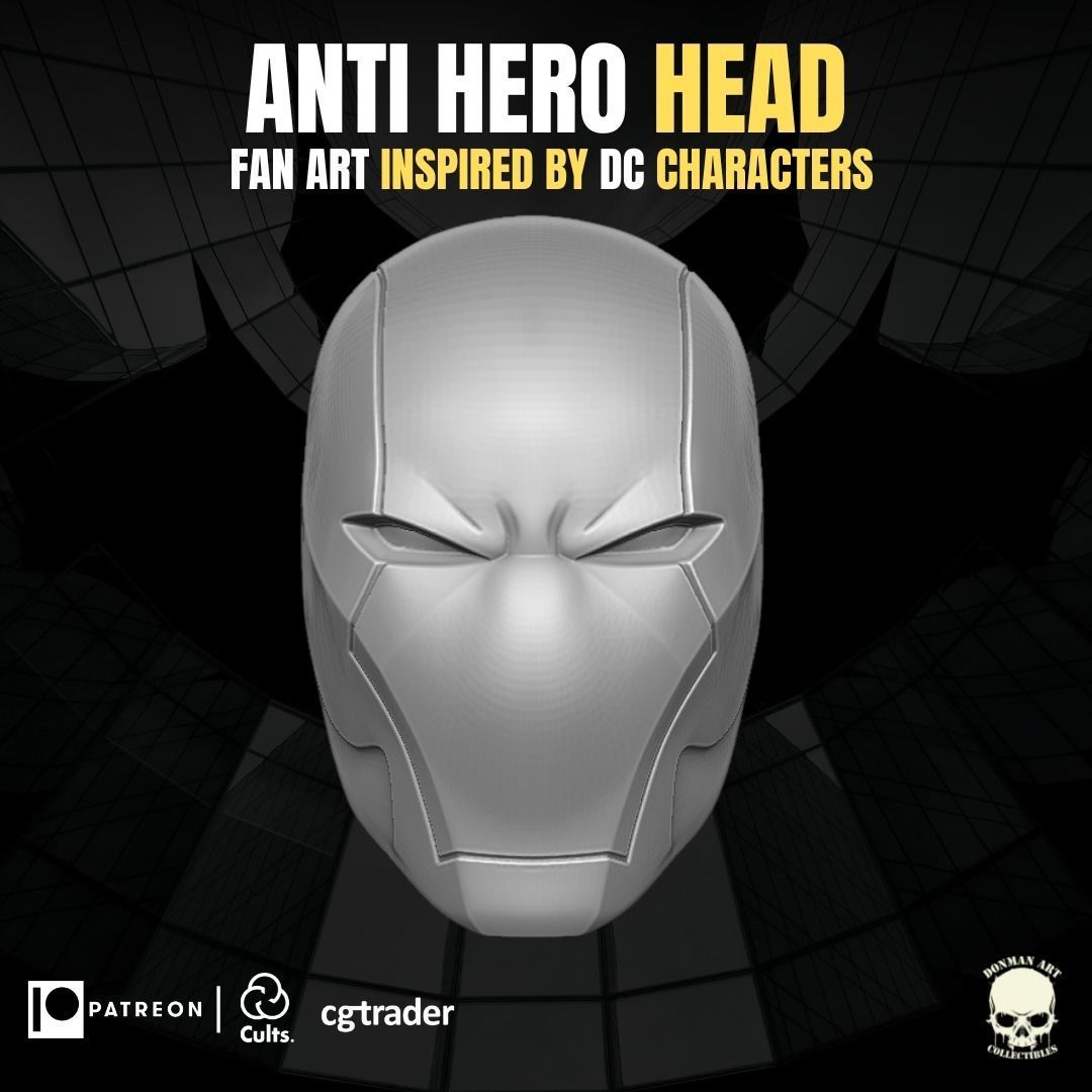 Anti Hero Head for Action Figures 3D print model_5