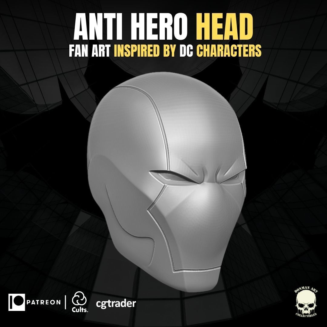 Anti Hero Head for Action Figures 3D print model_17