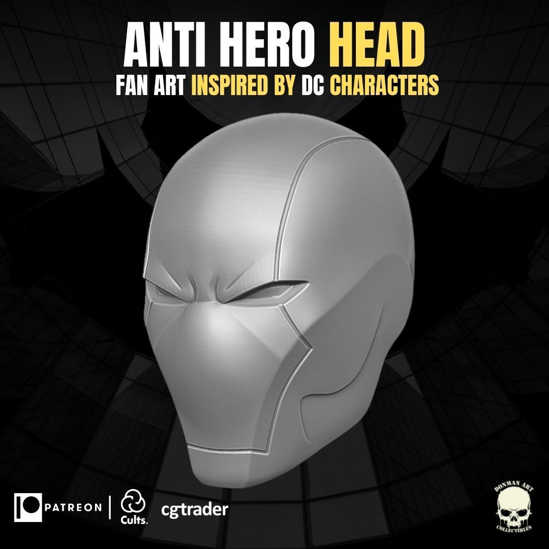 Anti Hero Head for Action Figures 3D print model_3