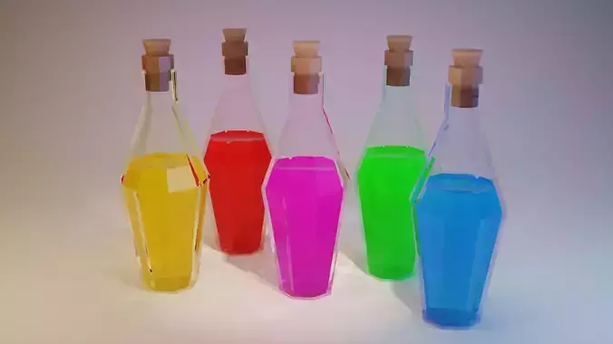 Lowpoly potion with liquid