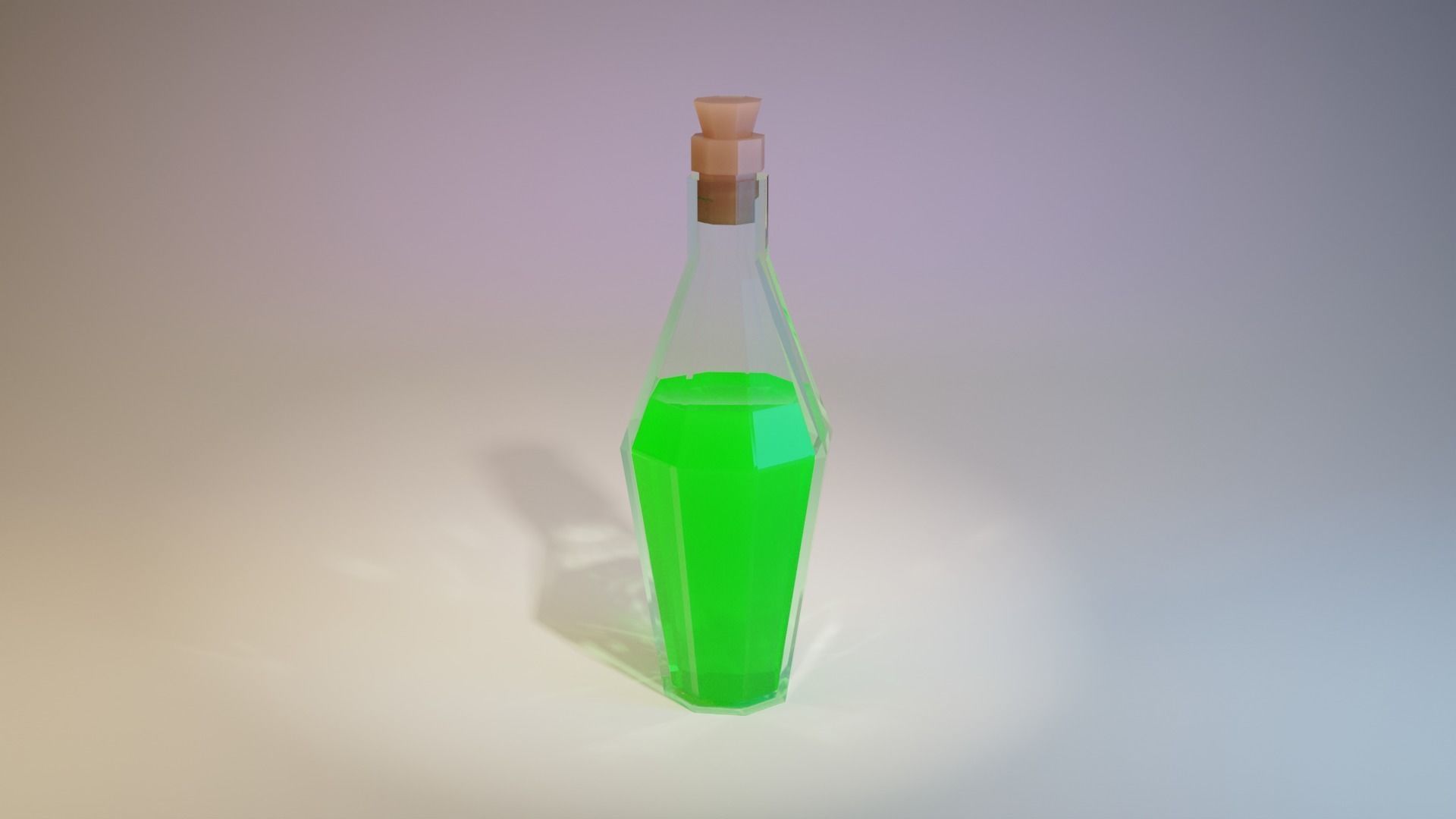 Lowpoly potion with liquid Low-poly 3D model_4